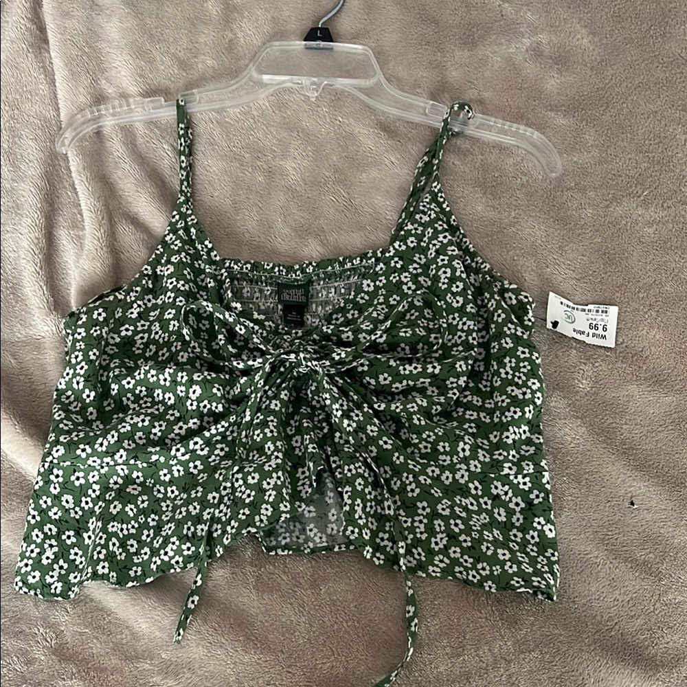 Green Floral Top